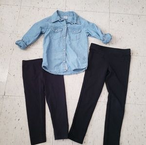 Girls Carter's black leggings lot size 4-5